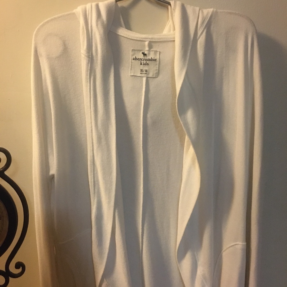 Abercrombie and Fitch hooded white top